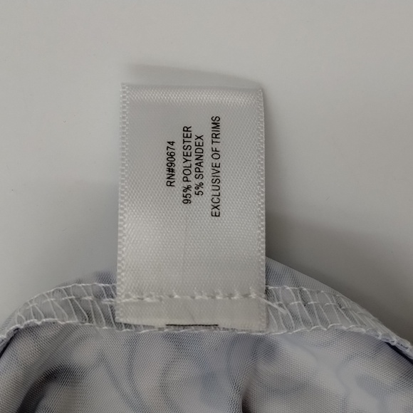 Boston Proper Blue White Floral Print Top V-Neckline Long Sleeve Embellishments - Picture 7 of 9